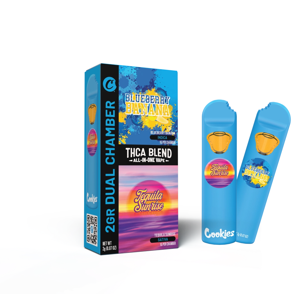 Cookies – THCA Dual Chamber Blueberry Banana & Tequila Sunrise 2g