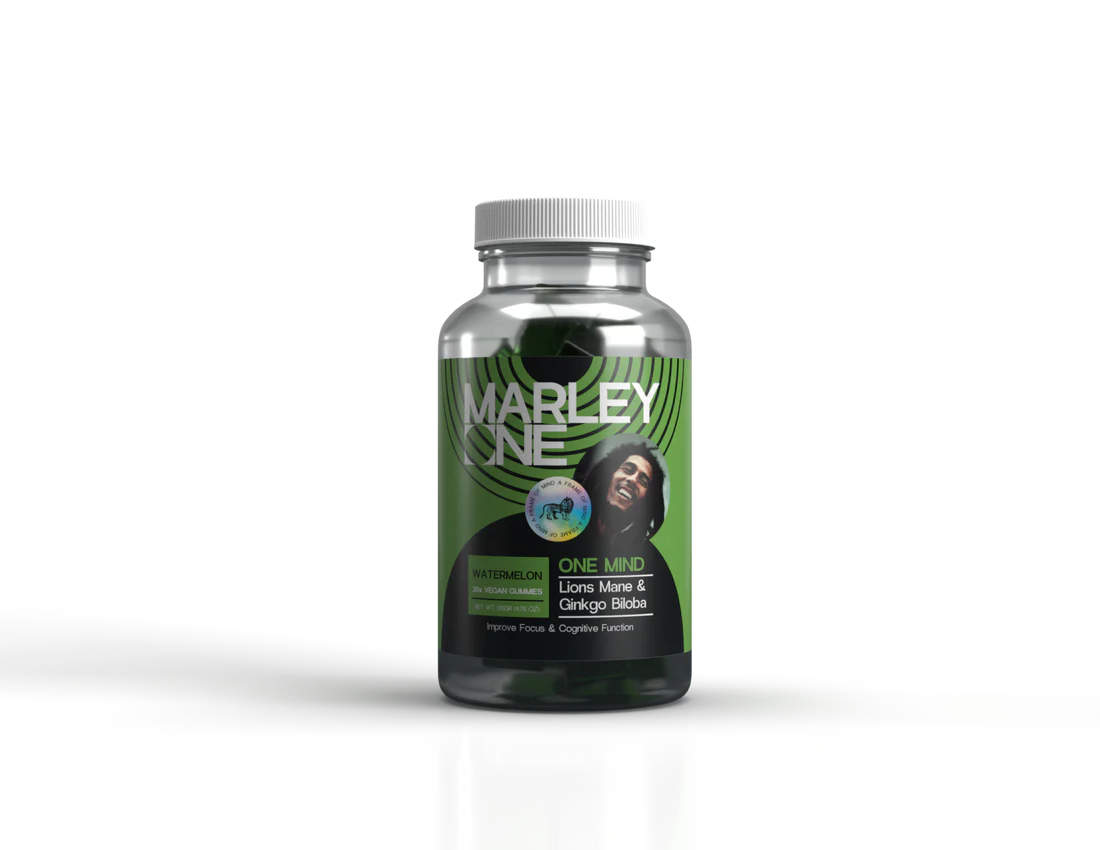 Marley One - Lions Mane & Gingko Biloba Vegan Gummy 30ct Jar - One Mind - Watermelon