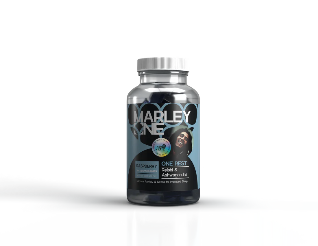 Marley One - Reishi & Ashwagandha Vegan Gummy 30ct Jar - One Rest - Raspberry