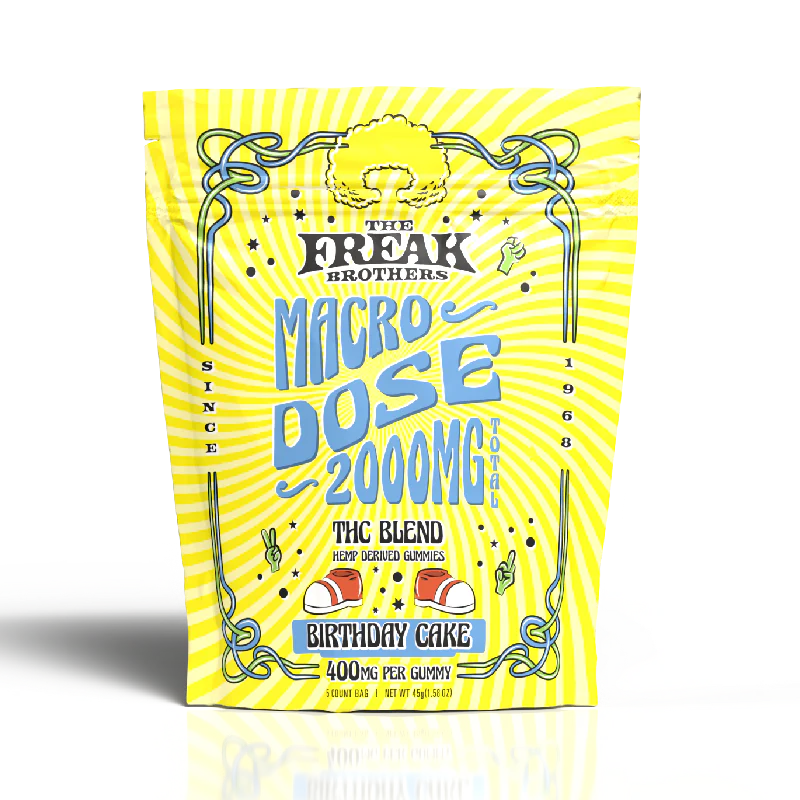 Freak Brothers - Hemp Blend Gummy Big Cube 400mg 5ct Bag - Birthday Cake