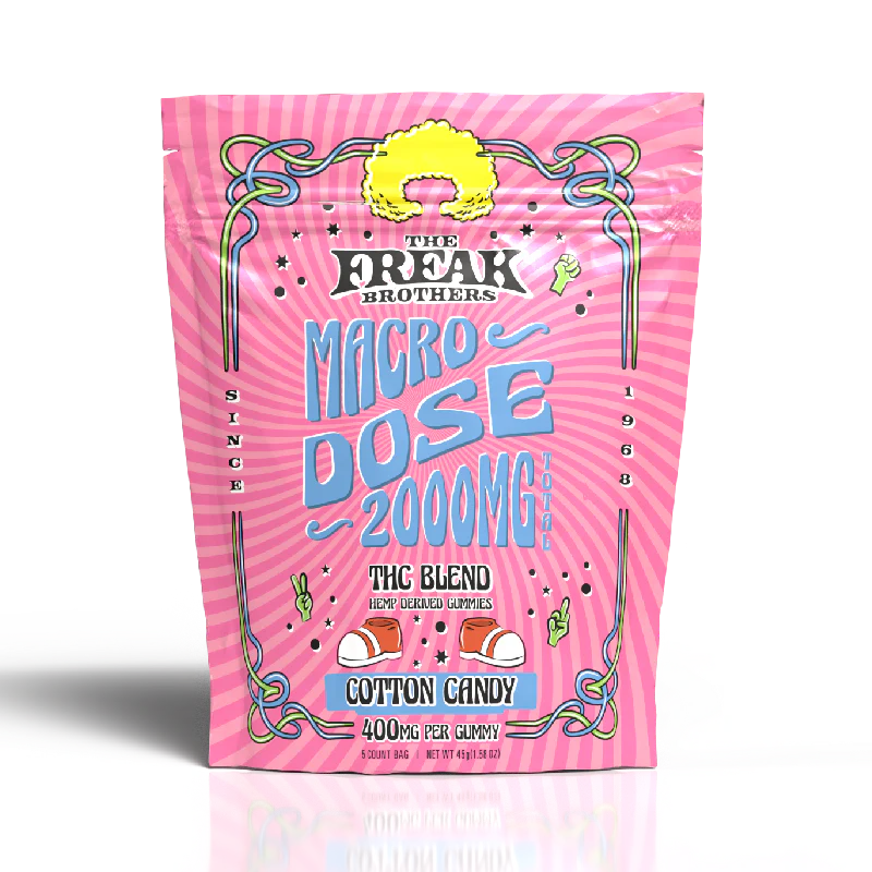 Freak Brothers - Hemp Blend Gummy Big Cube 400mg 5ct Bag - Cotton Candy