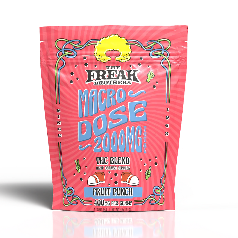 Freak Brothers - Hemp Blend Gummy Big Cube 400mg 5ct Bag - Fruit Punch