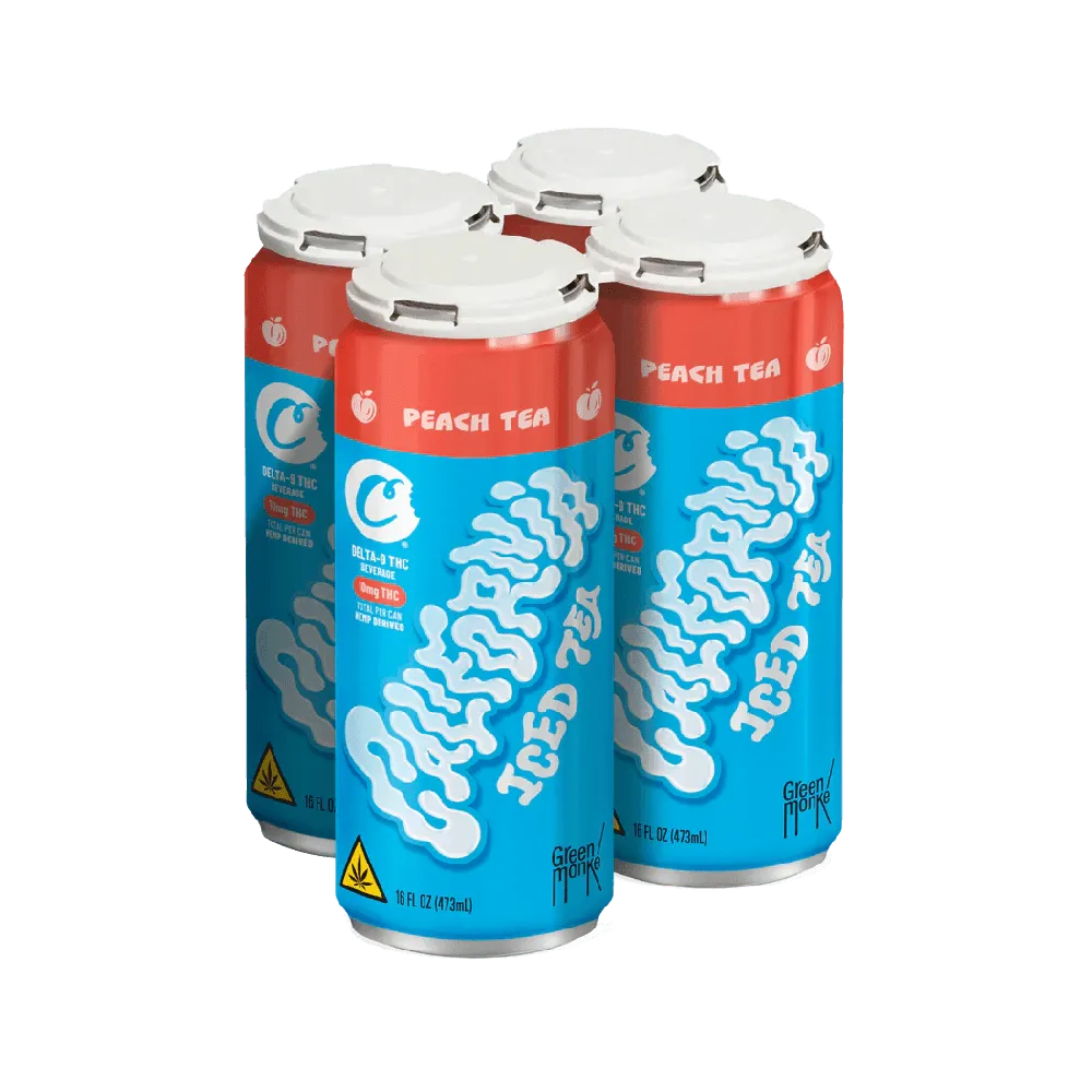 Cookies – Delta 9/THC Seltzer Can 10mg – California Peach Iced Tea – 4 Pack