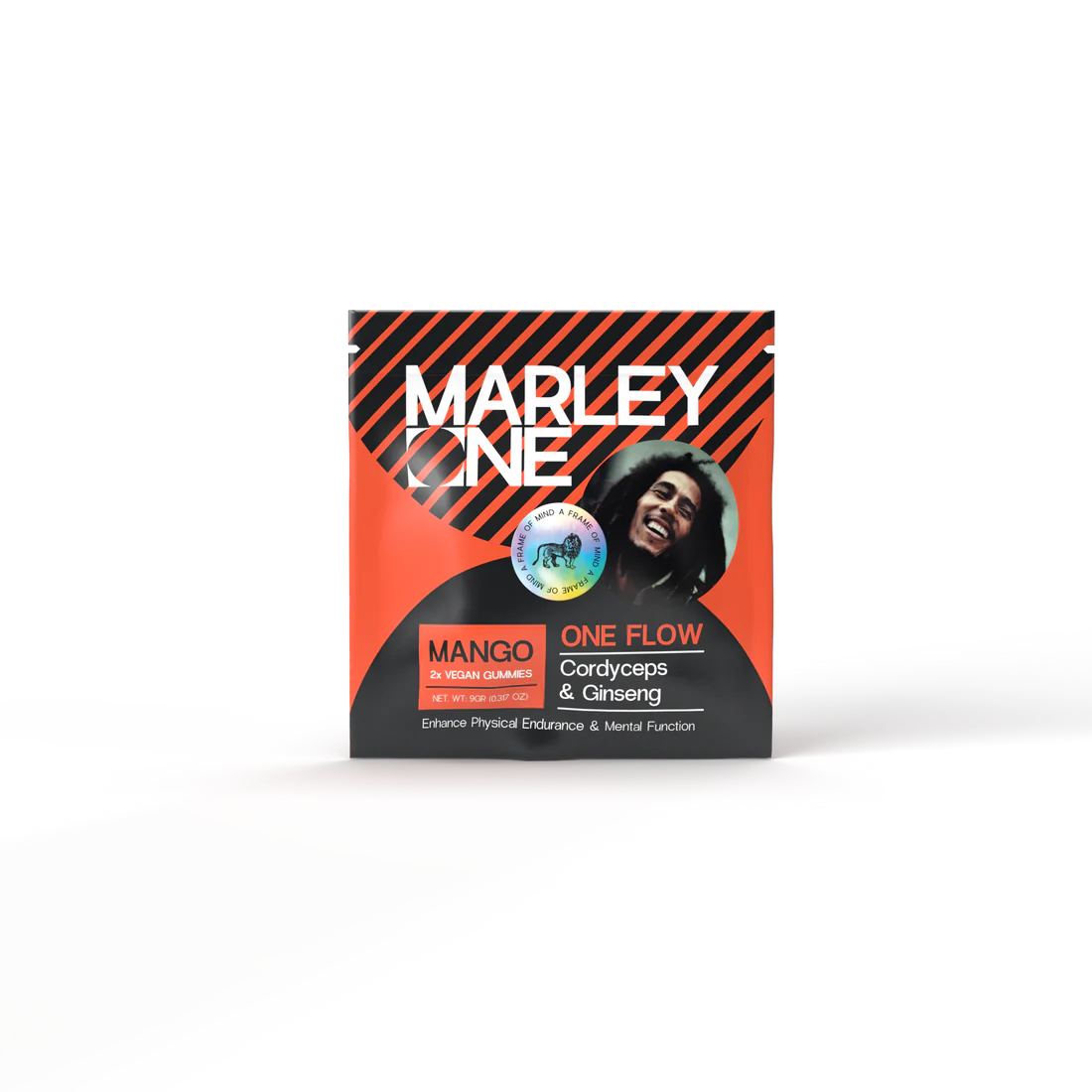 Marley One - Cordyceps & Ginseng Vegan Gummy 2ct Bag - One Flow - Mango